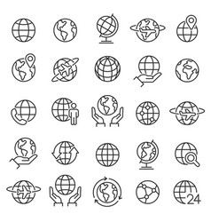 Black earth globe focused on australia with thin vector image