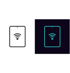 Outline Tablet Icon With Editable Stroke Tablet