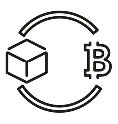 Blockchain Payment Icon Outline Block