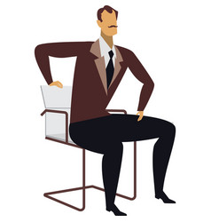 Business Man Sitting In Chair Icon