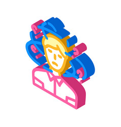 Frustrated Person Stress Headache Isometric Icon