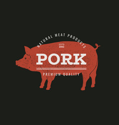 Pig Butchery Shop Label Pork Bbq Logo Meat Icon