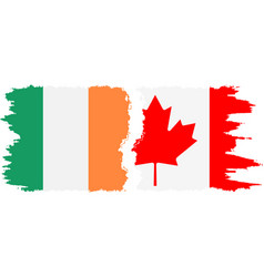 Canada And Ireland Grunge Flags Connection