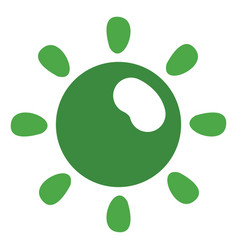 Green Sun On A White Background