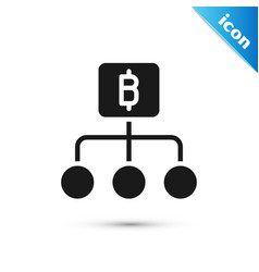 Grey Blockchain Technology Bitcoin Icon Isolated