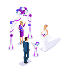 Isometrics Visiting Wedding Ceremony Bride And