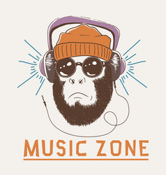 Music Fan Hipster Monkey