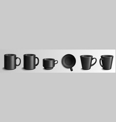 Black Ceramic Coffee Mug Mockup Template