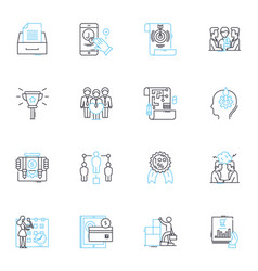 Organizational Behavior Linear Icons Set Culture