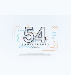 Simple Design 54th Anniversary With A Line