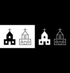 Church Icon Isolated On White And Black