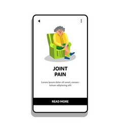 Elderly Woman With Joint Pain Sit In Chair