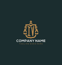 Initial Iv Logo For Law Firm With Luxury Modern