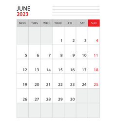 June 2023 - Calendar 2023 Template