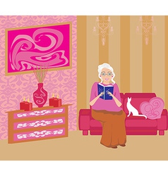 Senior Woman In Living Room Reading A Book