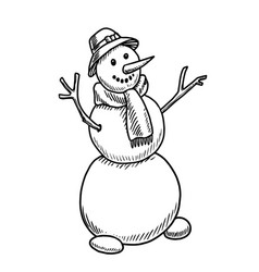 Snowman Coloring Page On White