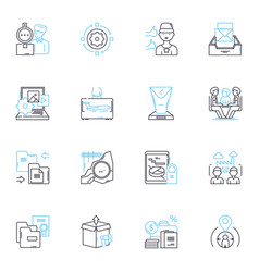 Strong Leadership Linear Icons Set Visionary