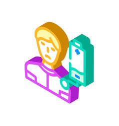 Tired Person Stress Headache Isometric Icon