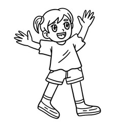 Happy Child Isolated Coloring Page For Kids