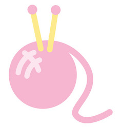 Knitting Yarn Icon On White Background