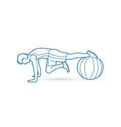 Man Exercising Fitness Swiss Ball