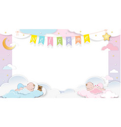 Baby Shower Cardcute Little Twin Boy Girl