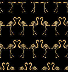 Gold Flamingo Pattern Background