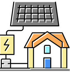 Solar Electricity Installation Color Icon