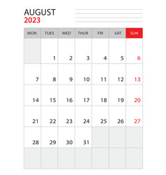 August 2023 - Calendar 2023 Template