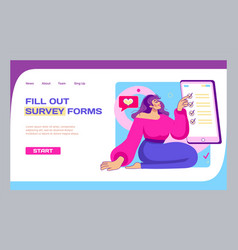 Fill Out Survey Forms Landing Page Internet