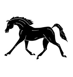 Hand Drawn Doodle Black Arabian Horse