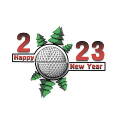 Happy New Year 2023 And Golf Ball