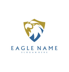 Shield Eagle Logo Design Template Simple Icon