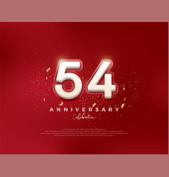 54th Anniversary Number With 3d White Numbers