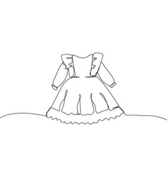 Child Dress One Line Art Continuous Drawing