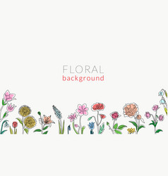 Flowers Drawing Floral Background Color Blossoms