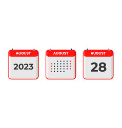 August 28 Calendar Design Icon 2023 Calendar