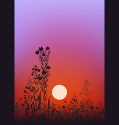 Grass And Flowers At Dawn Sketch