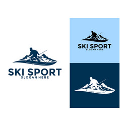 Skiing Winter Sport Logo Symbol Mountain