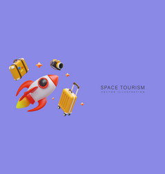 Space Travel With Passengers Horizontal Poster