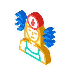 Woman Stress Headache Isometric Icon