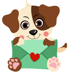 Cute Dog Holding A Letter Envelope