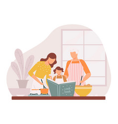 Mother Daughter Cooking Together Kitchen Scene