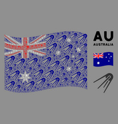 Waving Australia Flag Mosaic First Satellite