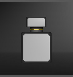 3d Black Glass Perfume Bottle Mockup On Dark Back