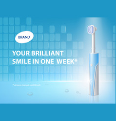 3d Realistic Toothbrush On Ad Poster