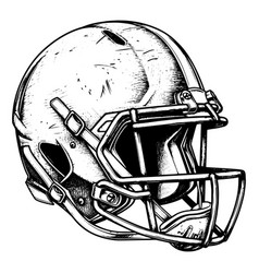 Football Helmet Logo Monochrome Sport Design Hand