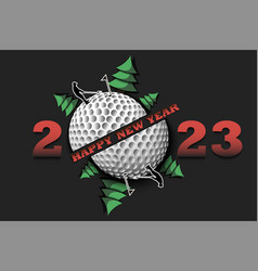 Happy New Year 2023 And Golf Ball