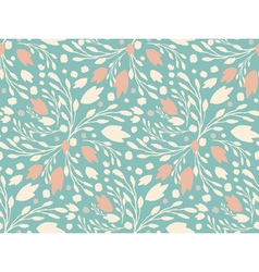 Organic Floral Pattern In Muted Green Color