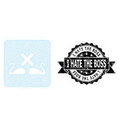 Scratched I Hate Boss Ribbon Seal Stamp